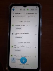 Handy mit der Voizeapp. Damit lassen sich schnell und unkompliziert alle wichtigen Informationen dokumentieren