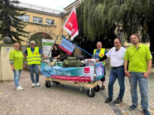 Laufen für den guten Zweck (von links): Anke Rückert, Johannes Hermann, Sonja Voss, Hajo Schneider, Dr. Jörg Antoine und Gordon Urban.